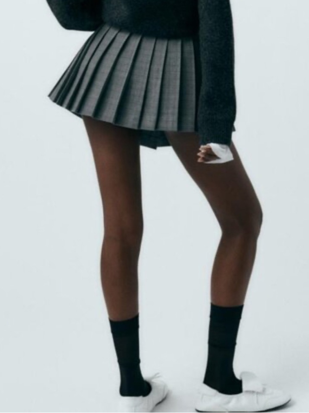 Zara Gray Pleated Mini Skort - Picture 7 of 10